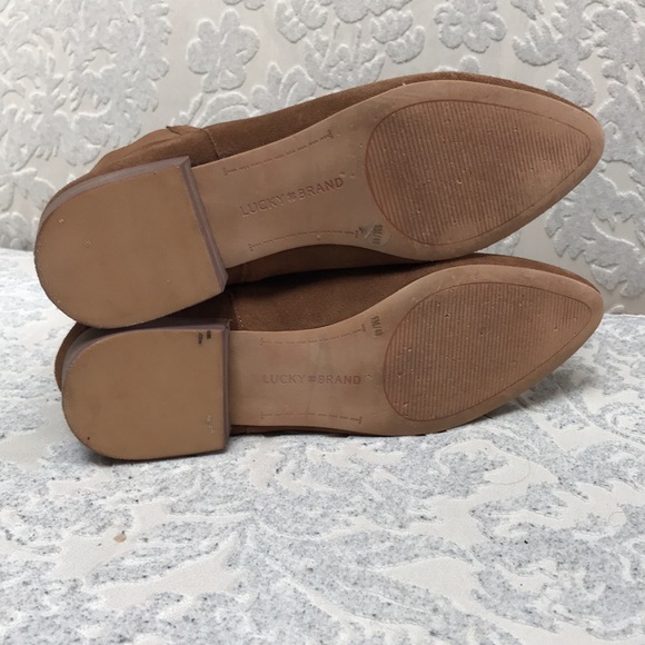 Lucky Brand Tan Leather/Faux Suede Ankle Boots - Women’s 9 - Picture 6 of 11